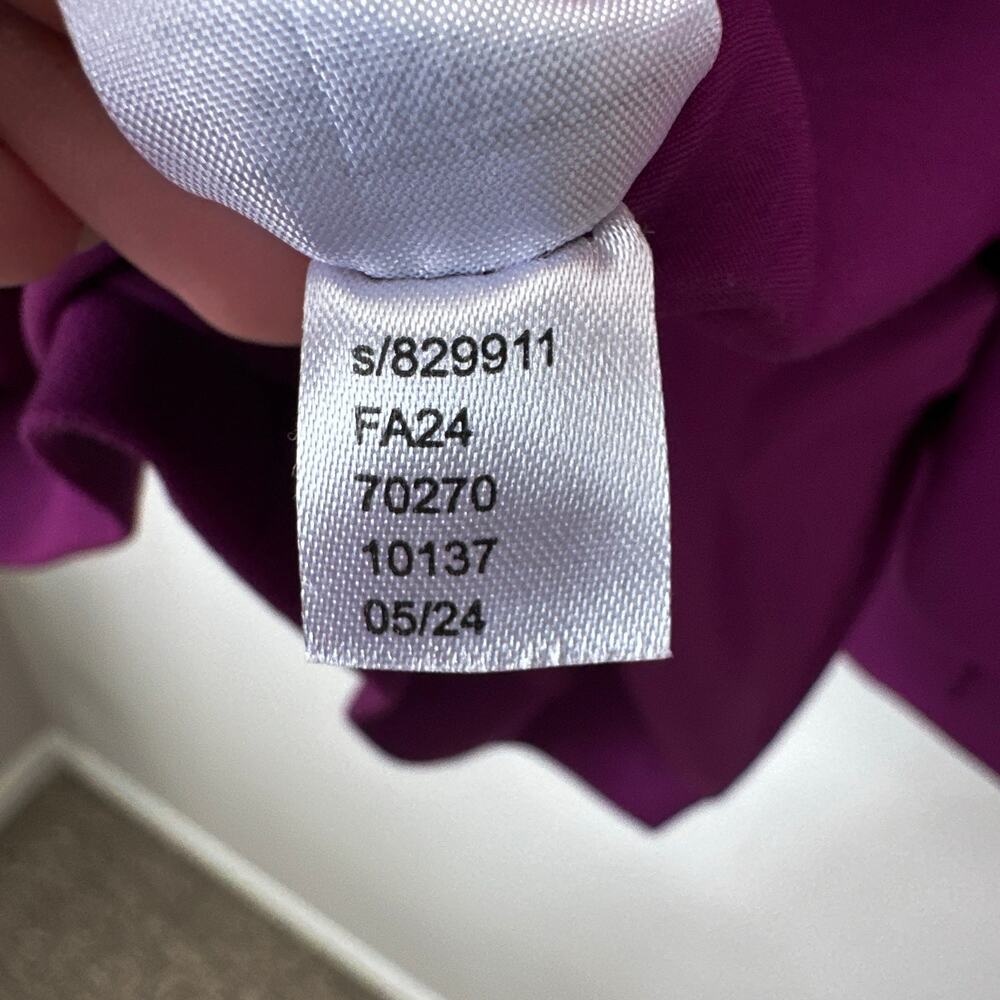 ANN TAYLOR Hutton Blazer Twill Pulsar Purple Size 4 Notched Collar Office Jacket - Picture 9 of 9